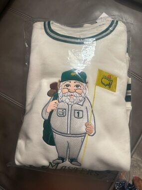Masters White Sweatshirt with Green Trim and Yellow Flag Gnome